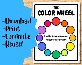 Color Theory Visual Aid Bundle for Classrooms, 9 Page Display Pack for Art Class, Educational Posters for Teachers, Instant Download File