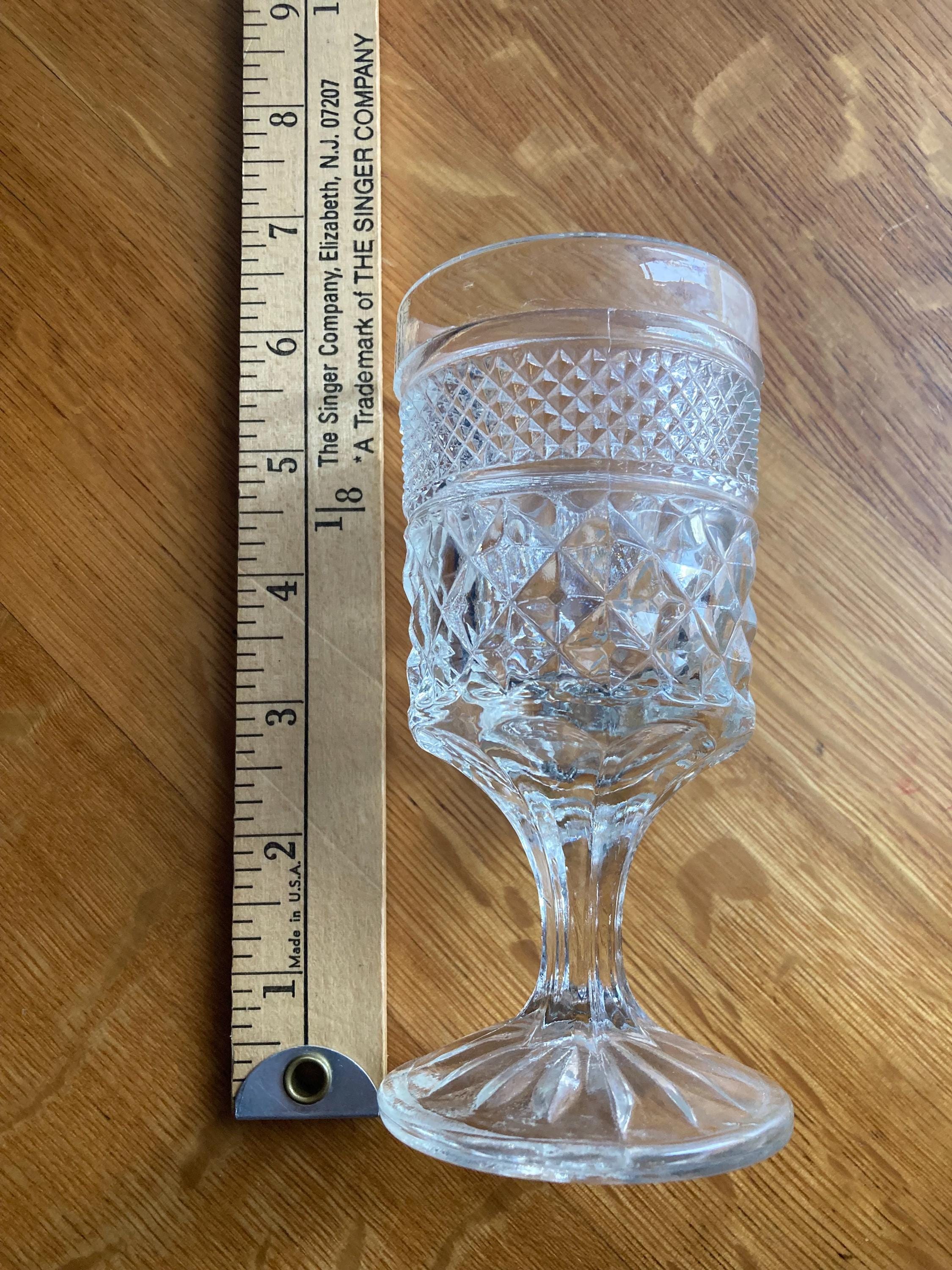 Vintage Wexford Waffle Pattern Pressed Glass Glasses Set of 4 Water