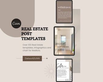 100+ Social Media Real Estate Templates, Customizable Canva template - Realtor Templates- Real Estate Branding, Social Media Realtor Post
