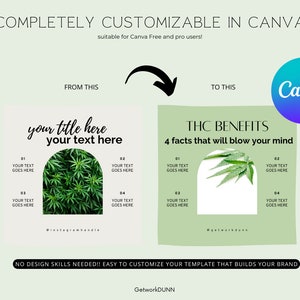 25 sociale media-cannabissjablonen, aanpasbare Canva-sjabloon - CBD-merk - wietmerk - marihuana-brandingmiddelen, sociale media-wietpost afbeelding 5