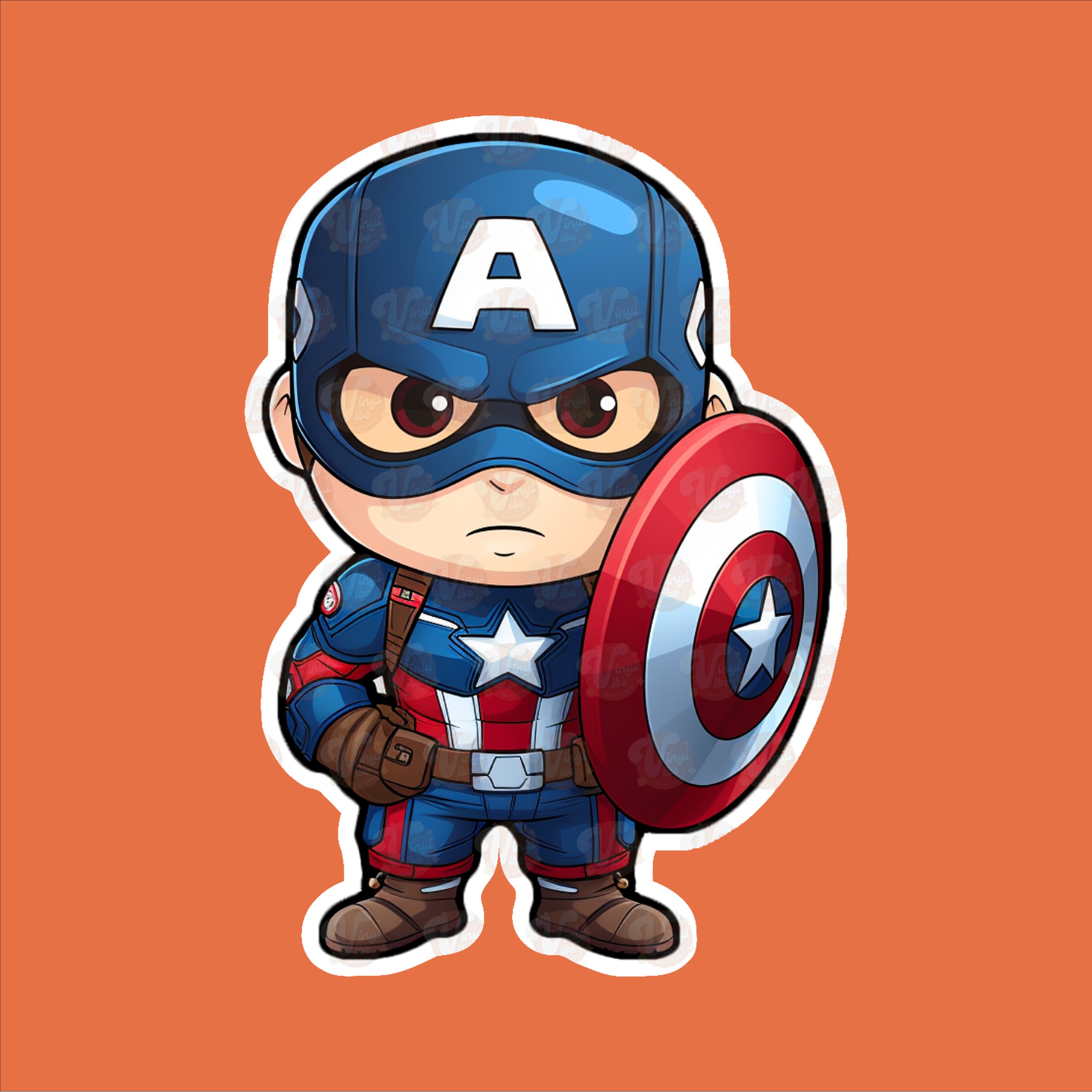 Captain America Vinyl Sticker Etsy