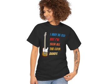 Retro Band Lover-T-shirt, zwaar katoenen uniseks T-shirt vintage muziekafbeelding