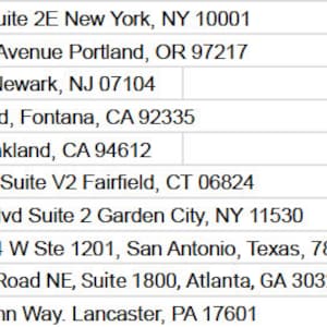 Baby Company Addresses Spreadsheet