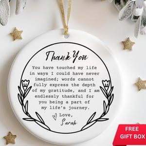 Personalized Thank You Gift, Thank You Ornament Gift To Say Thank You Gift For Women, Thank You Present Heartfelt Gift Meaningful Gift For