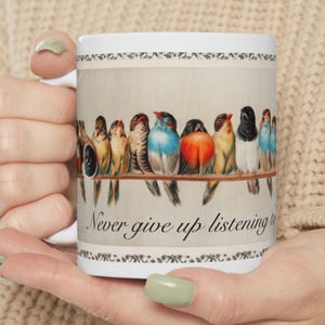 Bird Lover Gift Bird Mug Bird Gift for Women Birds on a Wire Bird Watcher Gift Birdwatching Mug Bird Nerd Gift