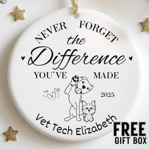 Personalized Veterinarian Ornament, Custom Vet Tech Gift, Veterinarian Appreciation Thank You, Veterinary Grad, Veterinarian School Grad
