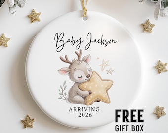 Adorno de anuncio de bebé - Recuerdo personalizado para anunciar la llegada del bebé