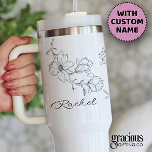 Personalized Wedding Tumbler with Handle Custom Wedding Memento Gift for Bride to Be Bridal Shower Bridal Party Gift Wedding Keepsake Gift