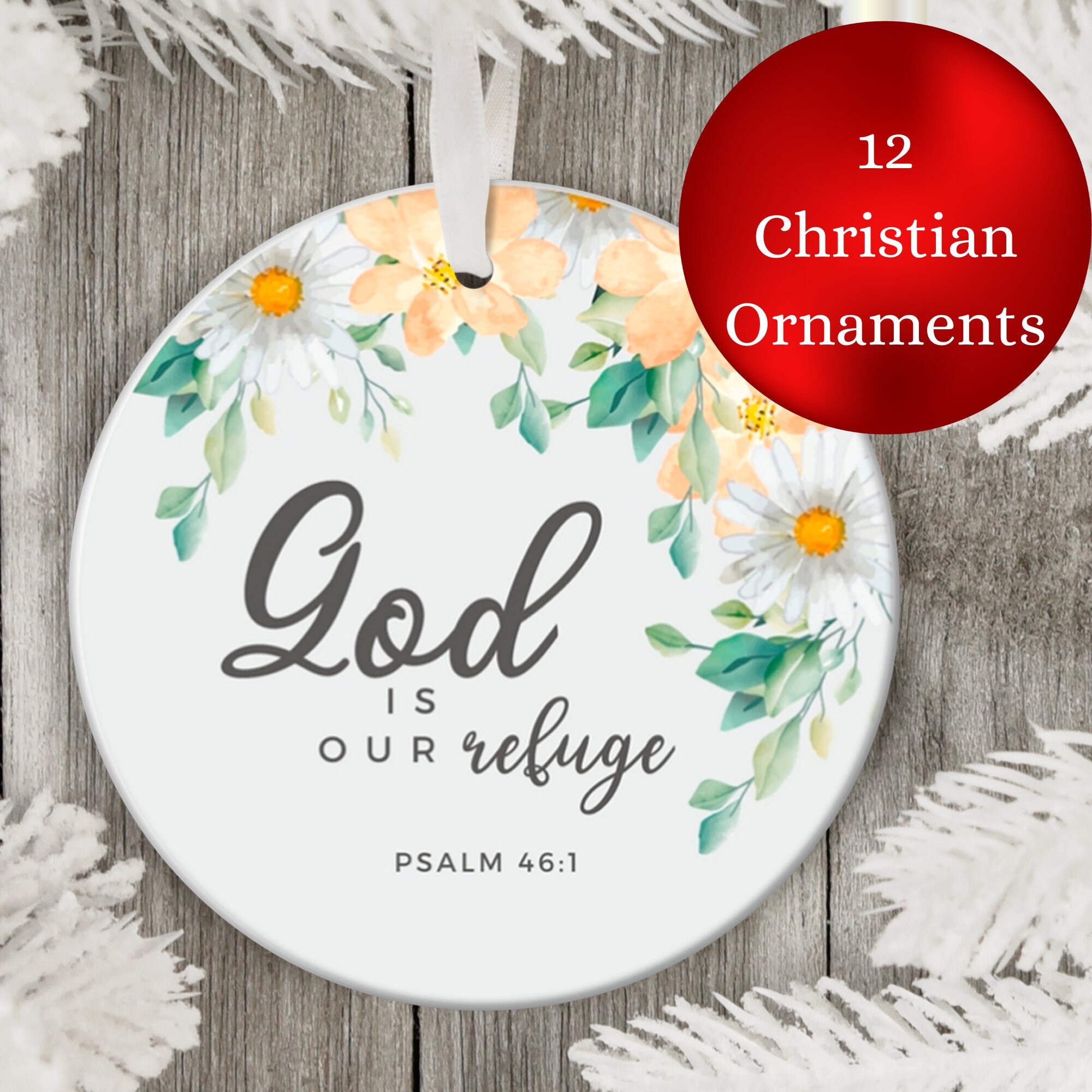 Ornament Set of 12 Christian Ornaments With Bible Verse Set of 12 Christmas Ornaments, Scripture