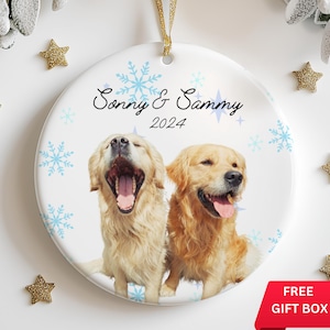 Custom Pet Photo Christmas Ornament Personalized Dog or Cat Ornament Gift for Pet Lovers Dog Mom Gift Pet Memorial Keepsake Ornament