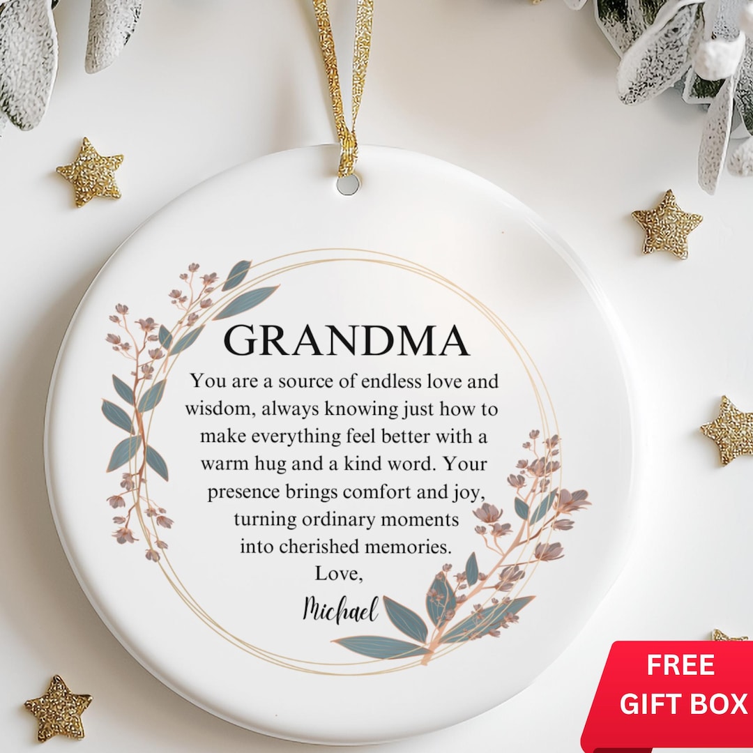 Grandma Ornament Personalized Grandma Gift, Keepsake Ornament for ...