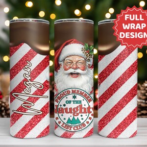 Funny Christmas Tumbler Cup Santa&#39;s Naughty List Christmas Gift Personalized Winter Tumbler Custom Family Christmas Cups with Name Santa Cup