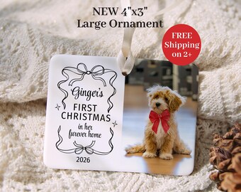 Dog First Christmas Photo Ornament Personalized Puppy’s First Christmas Ornament Pet Picture Ornament Dog’s 1st Christmas Ornament Keepsake