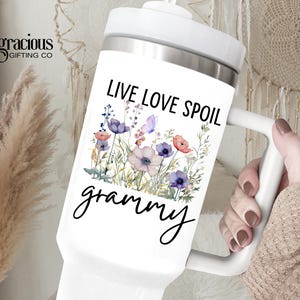 Custom Grammy Tumbler with Grandkids Names Personalized Grammy Gift for Grammy Mothers Day Wildflower Grammy Travel Mug Grammy Birthday Gift
