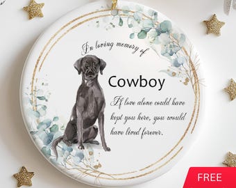 Personalized Black Lab Dog Memorial Ornament, Pet In Loving Memory