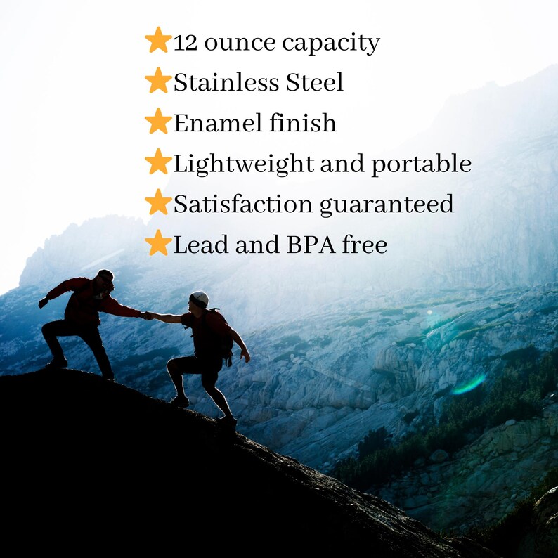 Camping Mug Personalized for Couples, Outdoor Adventure Enamel Mug