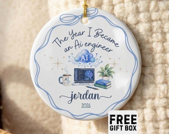 Personalized AI Engineer Ornament, Custom Tech Graduate Gift, Artificial Intelligence Christmas Ornament, Computer Science Grad Keepsake
