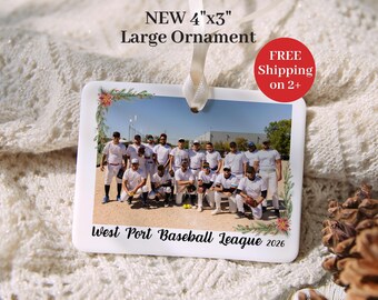 Custom Sport Team Photo Ornament Sports Team Gift For Coach Thank You Christmas Ornament Gifts For Team Players Photo Gifts for Team