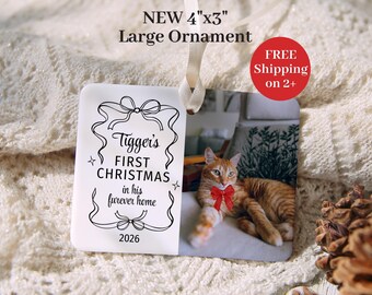 Cat First Christmas Photo Ornament Personalized Kitten’s First Christmas Ornament Pet Picture Ornament Cat’s 1st Christmas Ornament Keepsake