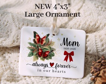 Mom Memorial Butterfly Christmas Ornament Personalized Lost Loved One Gift Sympathy Ornament Personalized Memorial Ornament Sympathy Gift