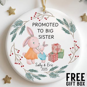Promoted to Big Sister Ornament Personalized Gift For New Sister Christmas Ornament Big Sis Ornament Gift New Baby Sister Ornament Keepsake