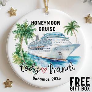 Custom Cruise Ornament, Christmas Cruise Ship Ornament Personalized, Honeymoon Cruise Vacation Keepsake Ornament, Family Cruise Ornament