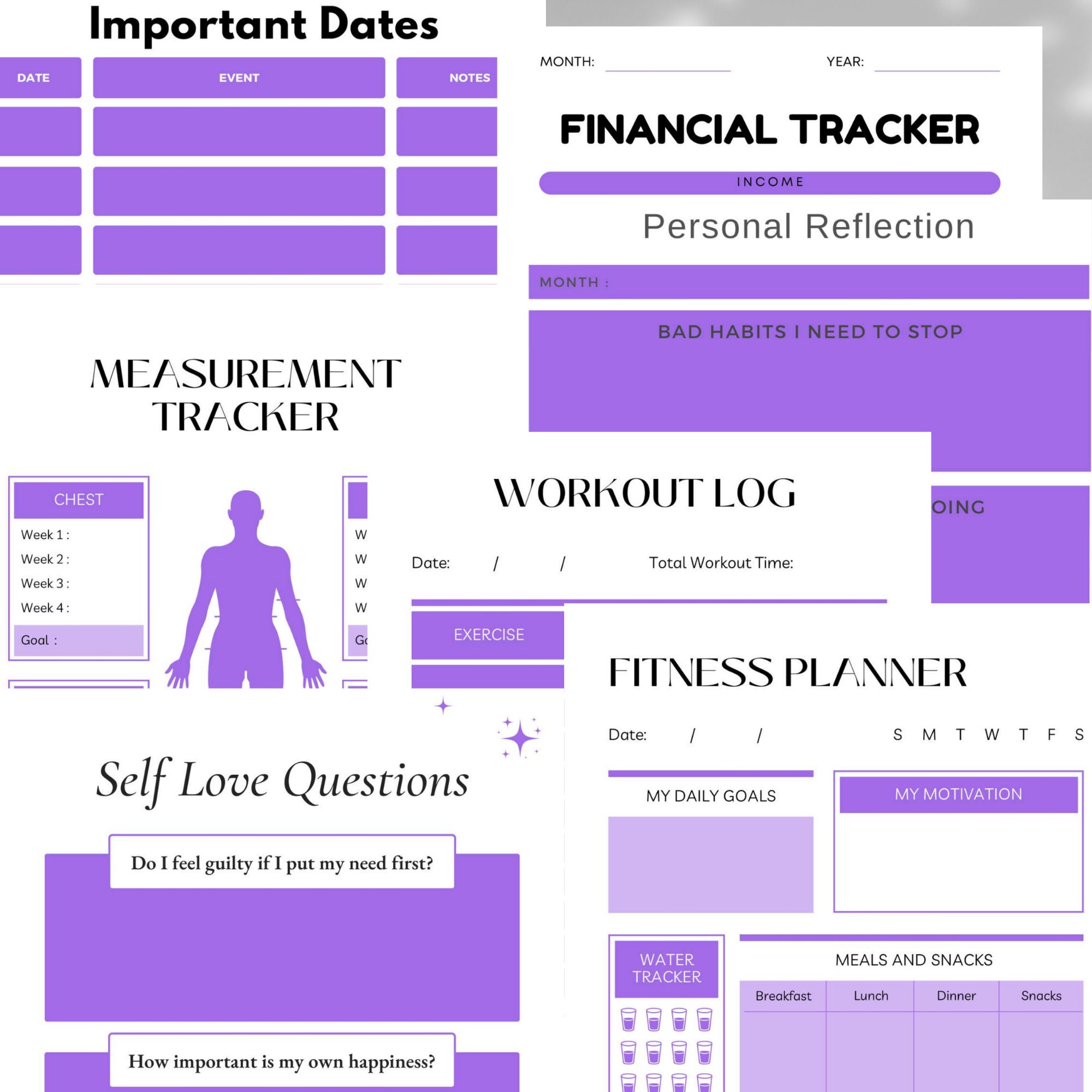 Printable All-in-one ADHD Adult Planner, Productivity Planner Journal ...