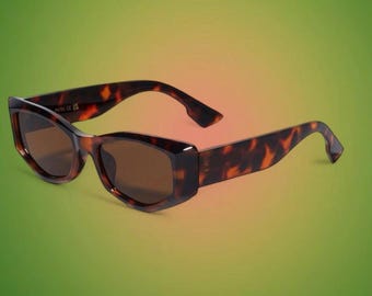 Tortoiseshell sunglasses, rectangle sunglasses, retro glasses