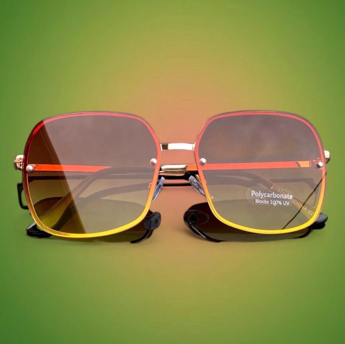 Oversized Square Metal Frame Sunglasses - Etsy
