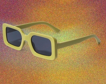 Retro Rectangle Sunglasses: Trendy Fashion Eyewear, UV400 Protection