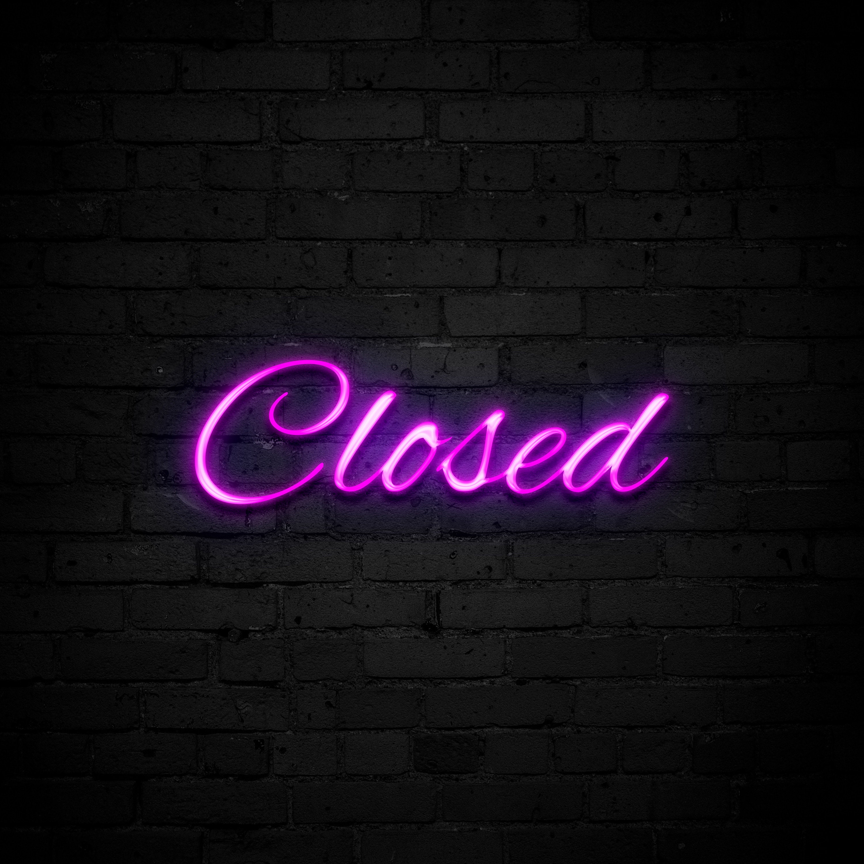 Closed Neon Etsy