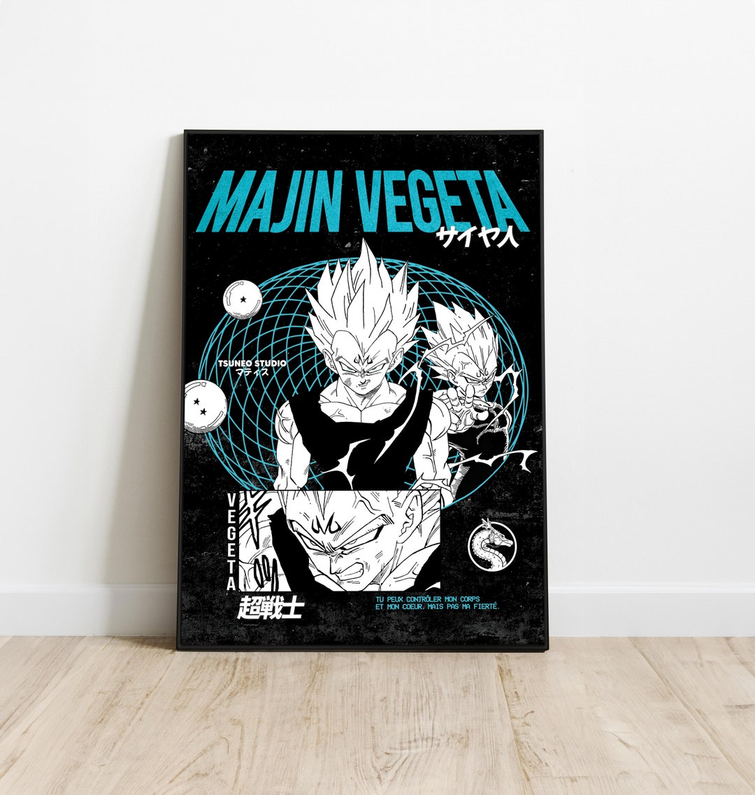 Poster Majin Vegeta Dragon Ball Z Etsy