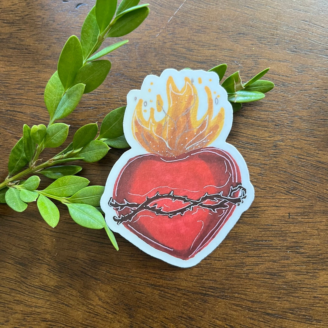 Sacred Heart Sticker Etsy