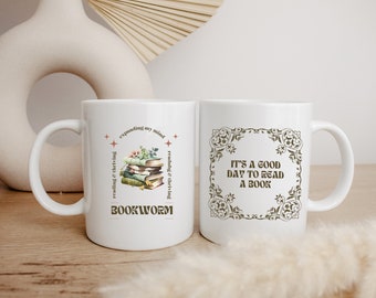 Taza de café Bookworm: Es un buen día para leer