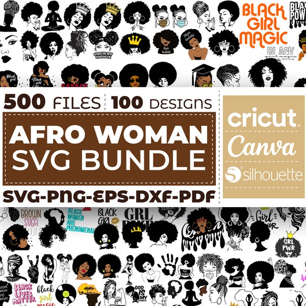 Afro Woman Svg, African American Svg, Afro Queen Svg, Afro Svg for Cricut, Afro Girl Svg, Afro Woman Png, Black Girl Svg, Silhouette