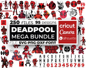 Deadpool Svg Bundle, Deadpool Png, Superhero Svg, Baby Dead Svg, Deadpool Cricut, Silhouette, Clipart, Digital Vector, Instant Downlaod