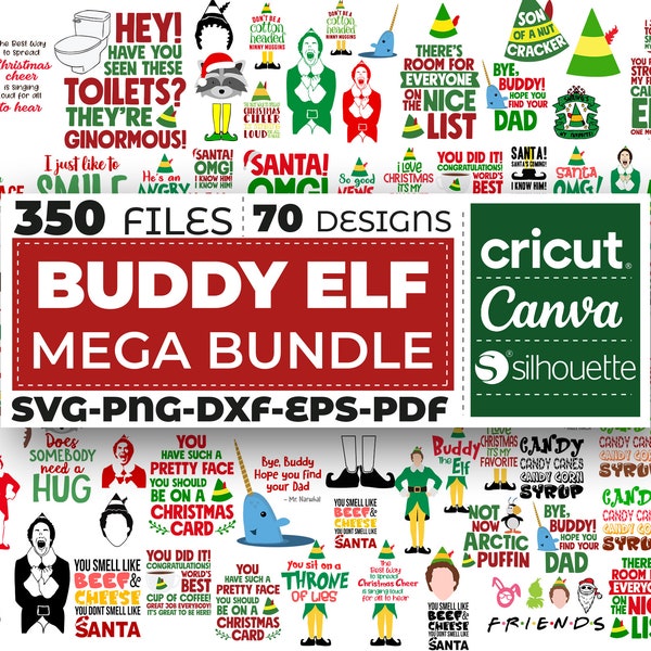 Christmas SVG Bundle, Funny Movie Svg, Buddy the Elf Svg, Svg Files for Cricut, Santa I Know Him SVG Bundle, Silhouette, Digital Download