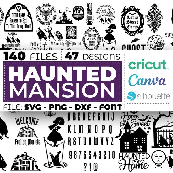 Mansión Encantada Svg, Mortales Tontos Svg, Fuente de la Mansión Encantada, Madame Leota Svg, Fantasma Svg, Horror Svg, Halloween Svg, Descarga Instantánea