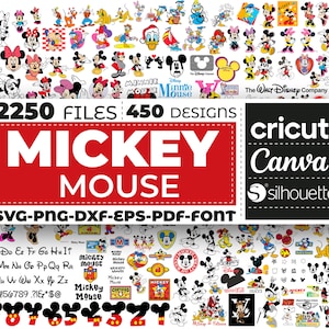 2250 Mickey Mouse SVG, Svg Files For Cricut, Mouse SVG, Mickey Valentine Bundle, Mickey and Minnie Love Clipart, Minie Mickey Svg