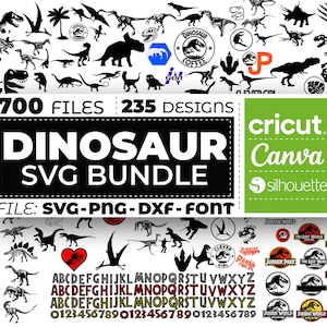Dinosaur SVG Bundle, Dinosaur Silhouette, Dinosaur Cut Files, Cute Dinosaur Svg, Dinosaur Design Svg, Jurassic Svg, Dinosaur Shirt Svg