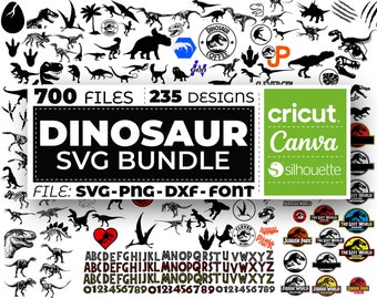 Dinosaur SVG Bundle, Dinosaur Silhouette, Dinosaur Cut Files, Cute Dinosaur Svg, Dinosaur Design Svg, Jurassic Svg, Dinosaur Shirt Svg