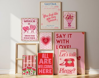 Carteles y decoración para el aula de logopedia con temática de San Valentín, descargas digitales para el tablón de anuncios de logopedia.