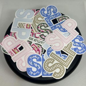 Custom SLP Sticker: Personalized Floral Gingham Vinyl Decal