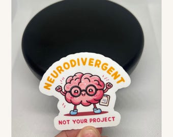Pegatina del Orgullo Neurodivergente: Carácter Cerebral, Defensa de la Salud Mental
