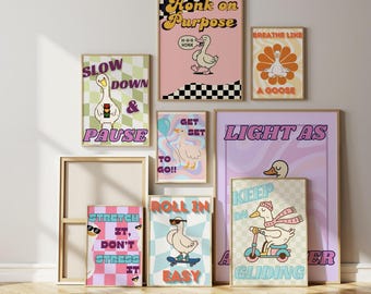 Silly Goose Speech Therapy Posters: Retro Classroom Decor (PDF Download)