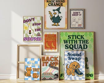 Retro Speech Therapy Phonological Process Posters | Minimal Pair Visuals for Kids