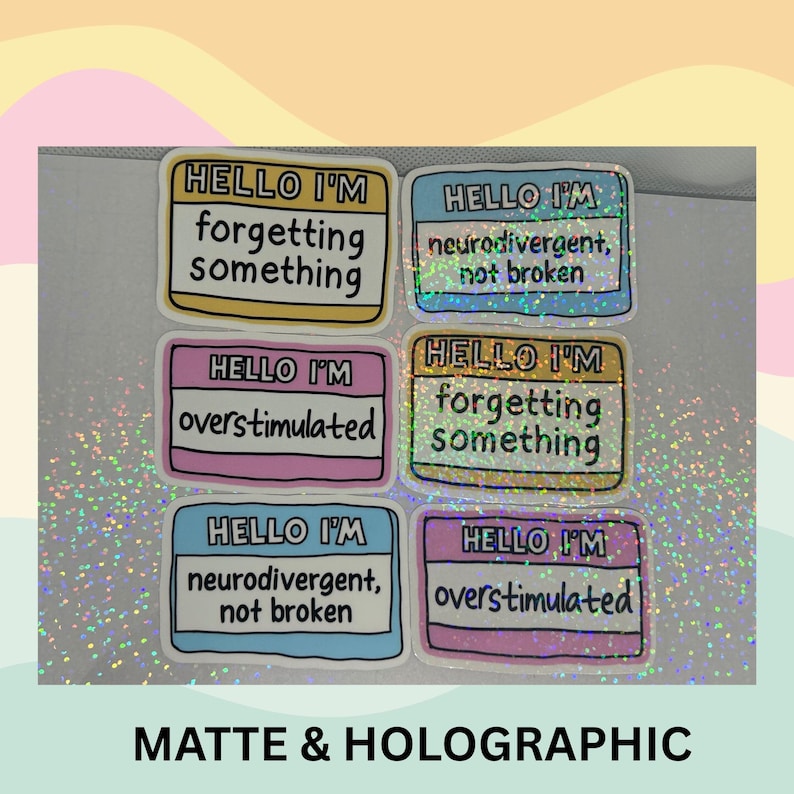 Neurodivergent Name Tag Sticker - ADHD Sticker - Etsy