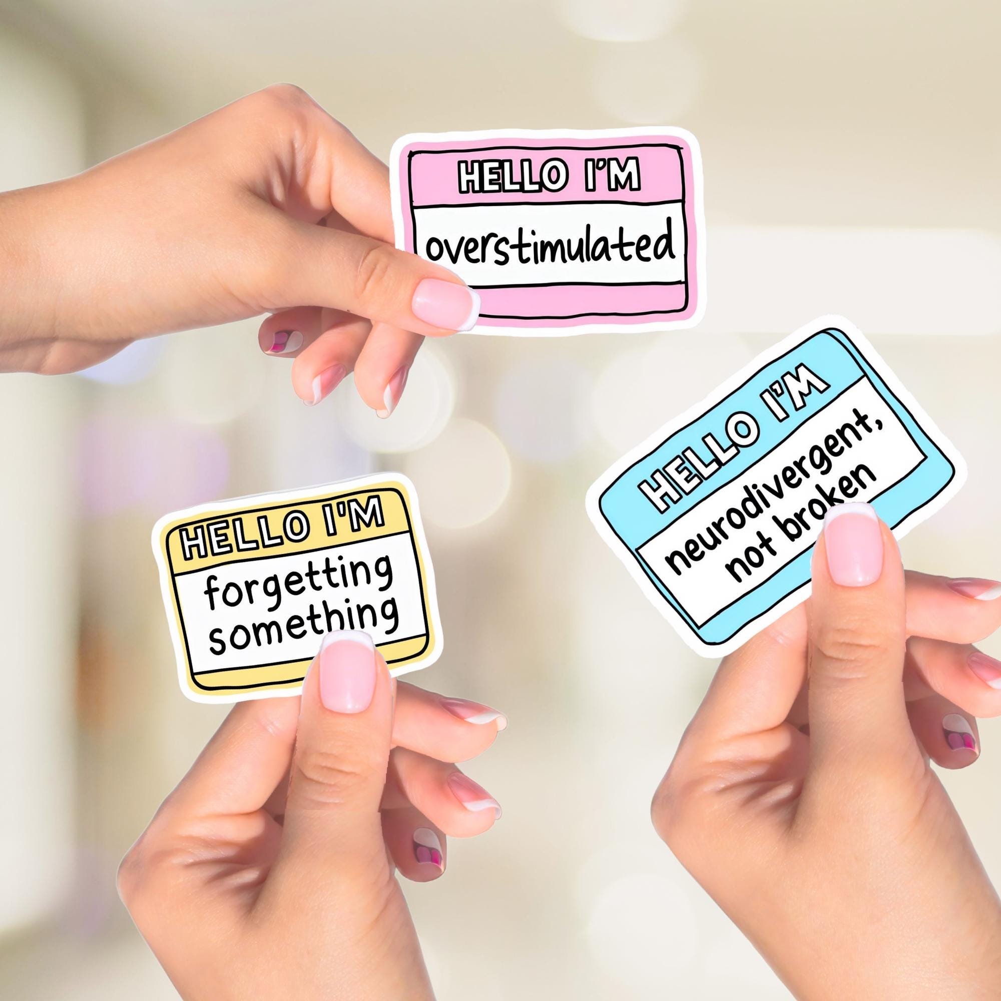 Neurodivergent Name Tag Sticker - ADHD Sticker - Etsy