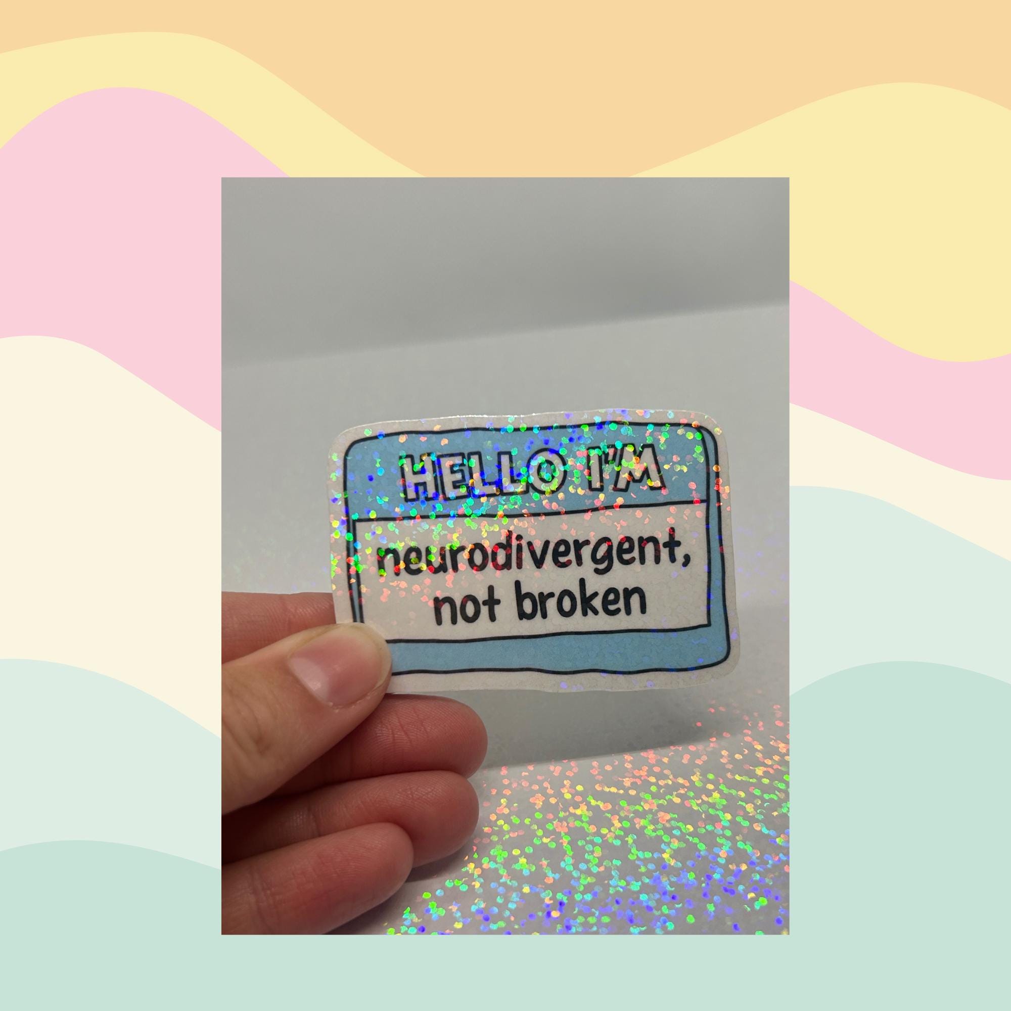 Neurodivergent Name Tag Sticker - ADHD Sticker - Etsy