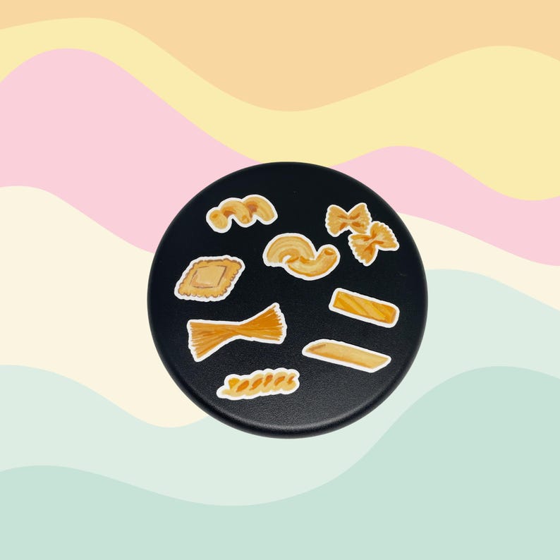Pasta Sticker Tiny Pasta Sticker Set Pack of 8 | Hand Drawn Mini Stickers for ...